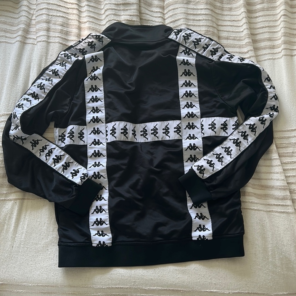Vintage Kappa Calak Track Jacket White and Black Logo Trim